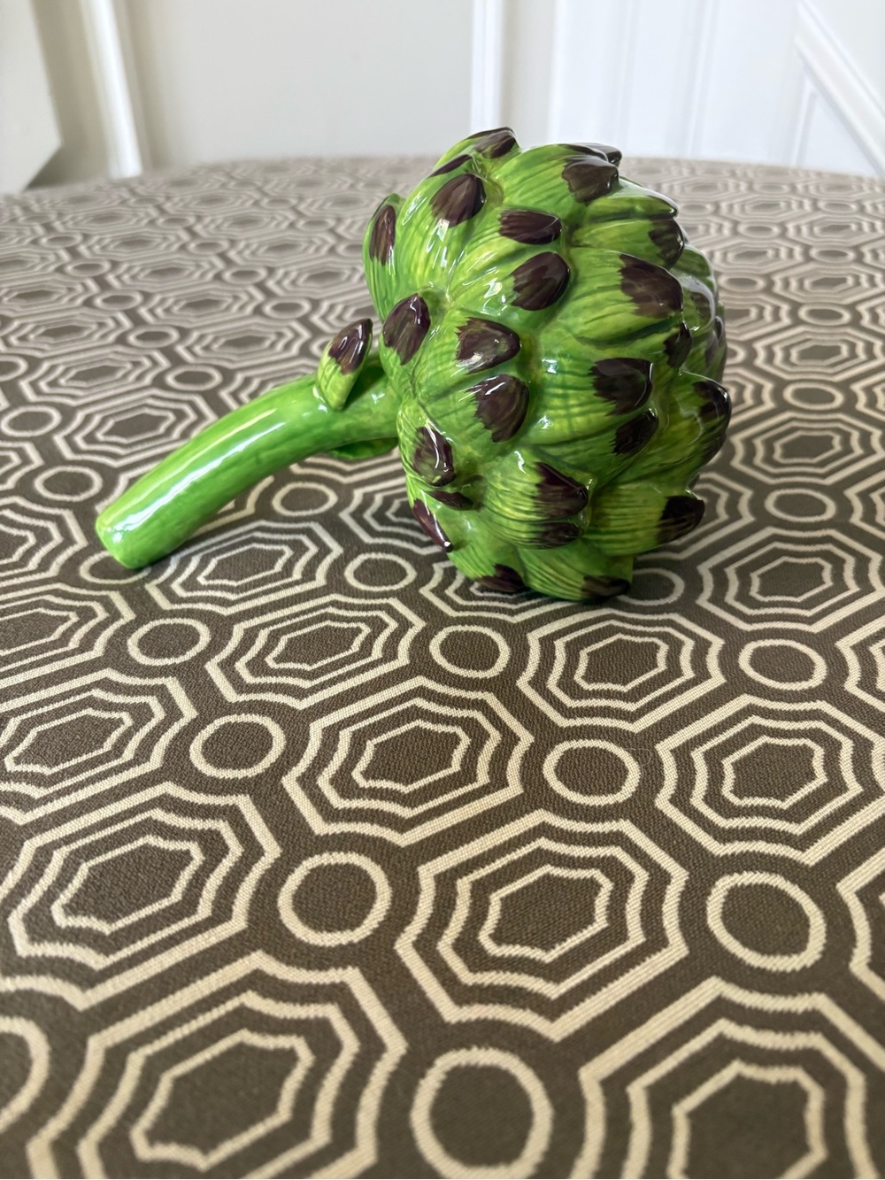 Hand-Painted Ceramic Artichoke Sculpture - Green - Picture 13 of 16